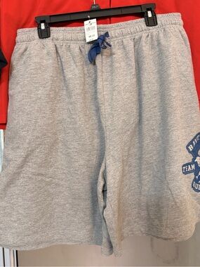 HP Men's Light Gray Athletic Shorts with Blue Drawstring